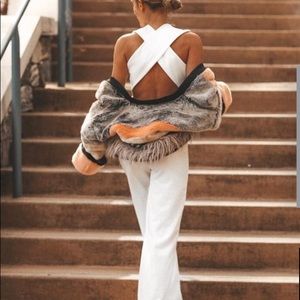 Lulus Thinking Out Loud Backless Jumpsuit M NWT